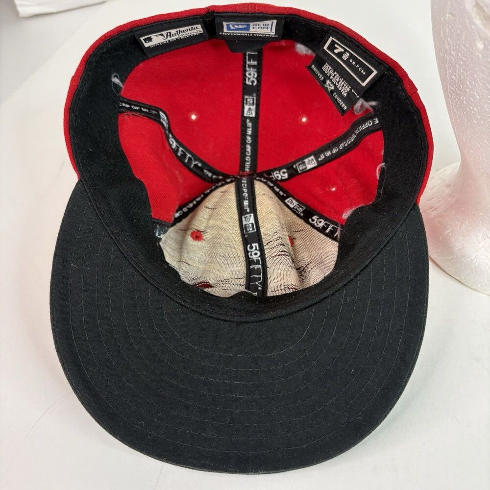 Cincinnati Reds Fitted Baseball Hat, 7 3/8, Red, New Era, Baseball Cap, USA - Picture 5 of 9